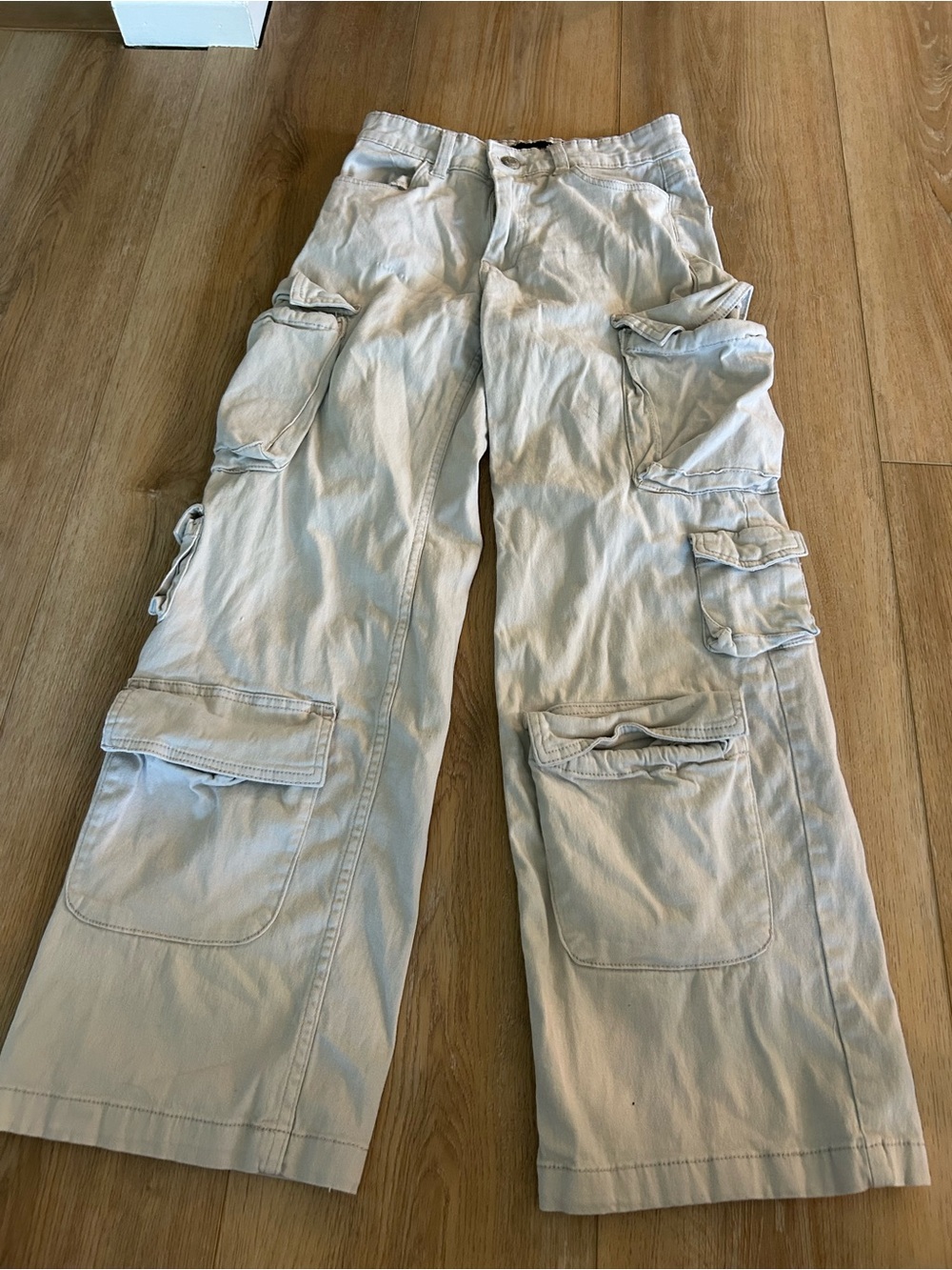 refuge Light Tan Cargo Pants with Multiple Pockets